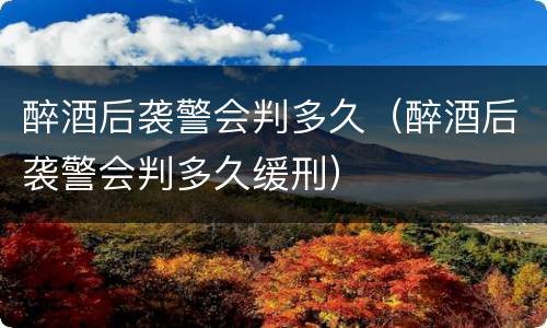 醉酒后袭警会判多久（醉酒后袭警会判多久缓刑）