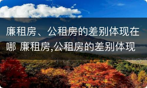 廉租房、公租房的差别体现在哪 廉租房,公租房的差别体现在哪方面