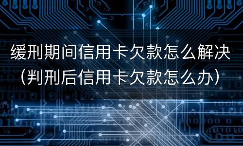 缓刑期间信用卡欠款怎么解决（判刑后信用卡欠款怎么办）