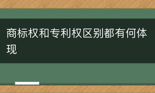 商标权和专利权区别都有何体现