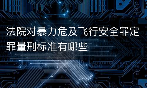 法院对暴力危及飞行安全罪定罪量刑标准有哪些