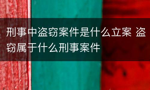 刑事中盗窃案件是什么立案 盗窃属于什么刑事案件