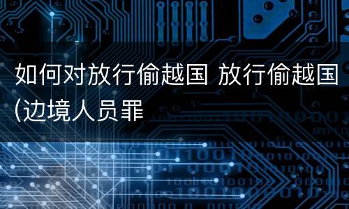 如何对放行偷越国 放行偷越国(边境人员罪