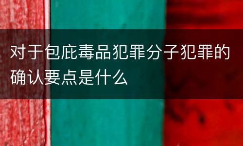 对于包庇毒品犯罪分子犯罪的确认要点是什么