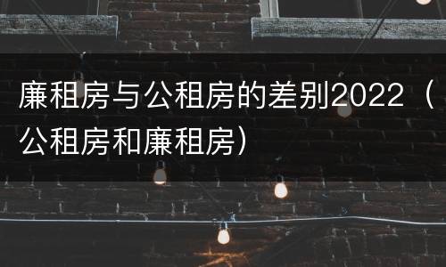 廉租房与公租房的差别2022（公租房和廉租房）