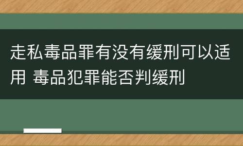 走私毒品罪有没有缓刑可以适用 毒品犯罪能否判缓刑