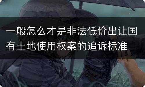 一般怎么才是非法低价出让国有土地使用权案的追诉标准