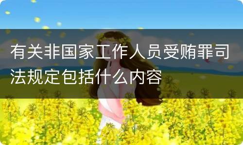 有关非国家工作人员受贿罪司法规定包括什么内容