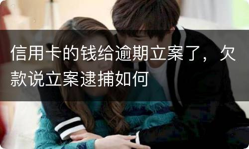 信用卡的钱给逾期立案了，欠款说立案逮捕如何