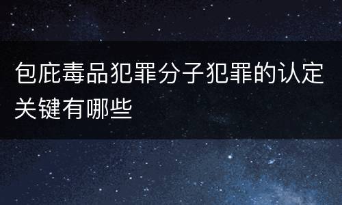 包庇毒品犯罪分子犯罪的认定关键有哪些