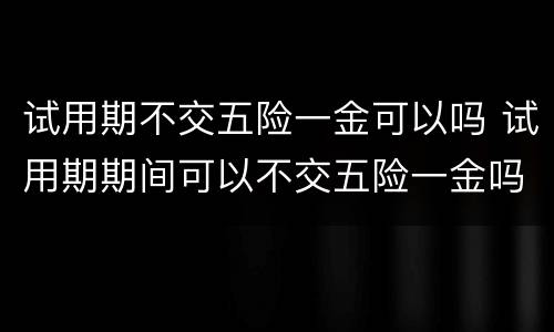 试用期不交五险一金可以吗 试用期期间可以不交五险一金吗