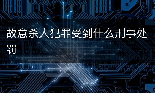 故意杀人犯罪受到什么刑事处罚