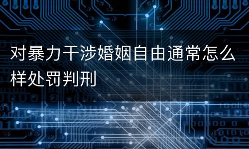 对暴力干涉婚姻自由通常怎么样处罚判刑