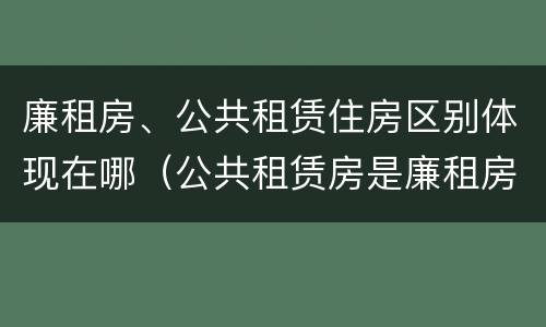 廉租房、公共租赁住房区别体现在哪（公共租赁房是廉租房吗）