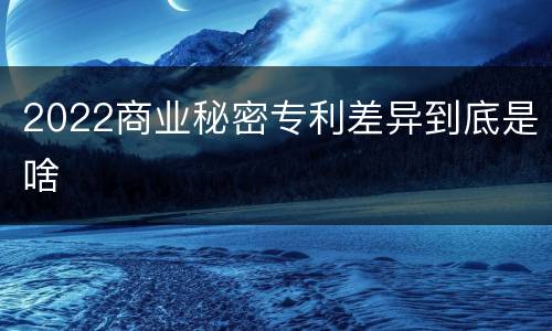 2022商业秘密专利差异到底是啥