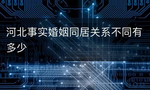河北事实婚姻同居关系不同有多少