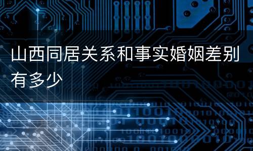 山西同居关系和事实婚姻差别有多少