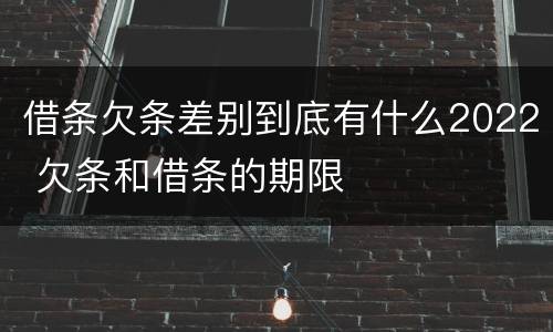 借条欠条差别到底有什么2022 欠条和借条的期限