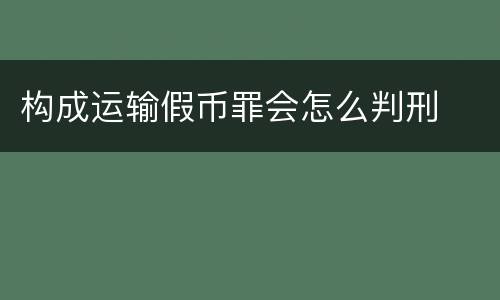 构成运输假币罪会怎么判刑