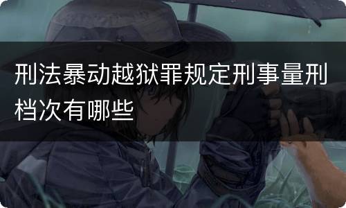 刑法暴动越狱罪规定刑事量刑档次有哪些