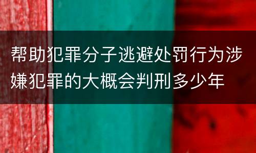 帮助犯罪分子逃避处罚行为涉嫌犯罪的大概会判刑多少年