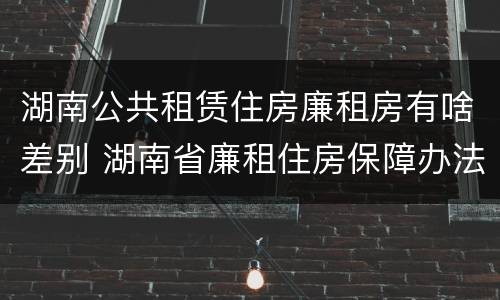 湖南公共租赁住房廉租房有啥差别 湖南省廉租住房保障办法