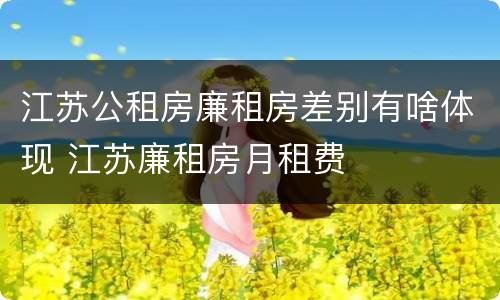 江苏公租房廉租房差别有啥体现 江苏廉租房月租费