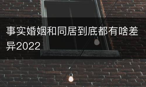 事实婚姻和同居到底都有啥差异2022