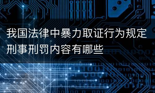 我国法律中暴力取证行为规定刑事刑罚内容有哪些