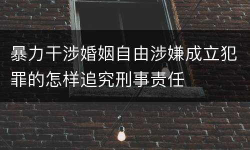 暴力干涉婚姻自由涉嫌成立犯罪的怎样追究刑事责任