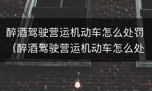 醉酒驾驶营运机动车怎么处罚（醉酒驾驶营运机动车怎么处罚的）