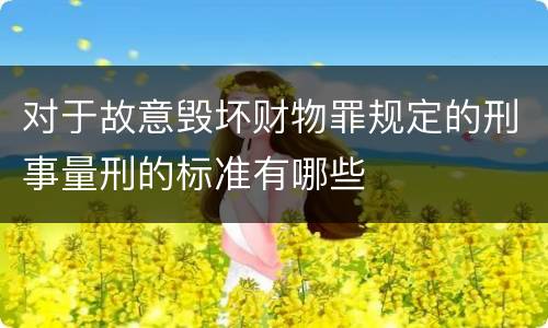 对于故意毁坏财物罪规定的刑事量刑的标准有哪些