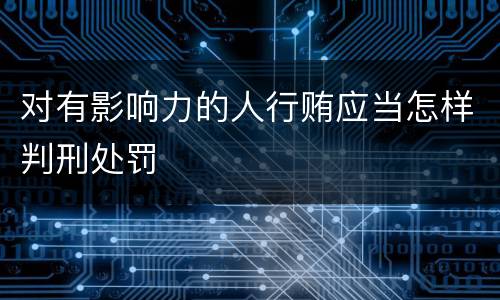 对有影响力的人行贿应当怎样判刑处罚