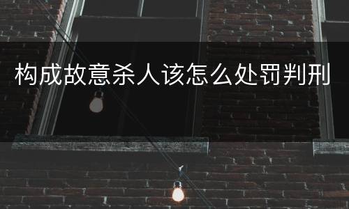 构成故意杀人该怎么处罚判刑