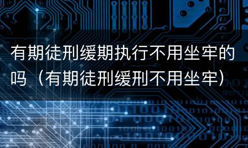 有期徒刑缓期执行不用坐牢的吗（有期徒刑缓刑不用坐牢）