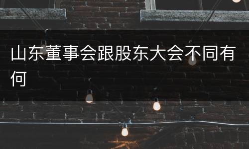 山东董事会跟股东大会不同有何