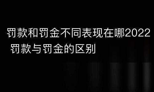 罚款和罚金不同表现在哪2022 罚款与罚金的区别