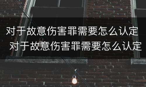 对于故意伤害罪需要怎么认定 对于故意伤害罪需要怎么认定呢
