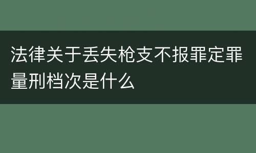 法律关于丢失枪支不报罪定罪量刑档次是什么