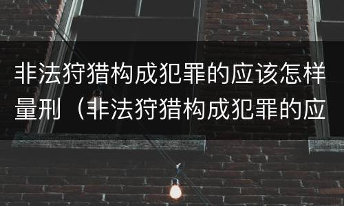 非法狩猎构成犯罪的应该怎样量刑（非法狩猎构成犯罪的应该怎样量刑呢）