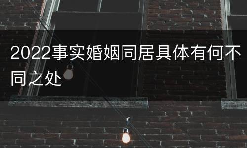 2022事实婚姻同居具体有何不同之处