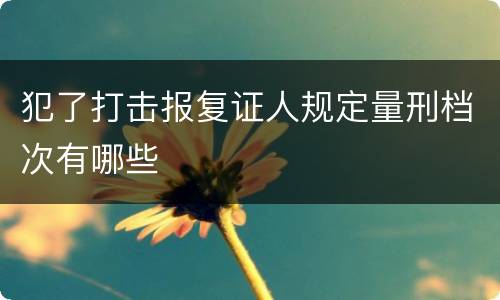 犯了打击报复证人规定量刑档次有哪些
