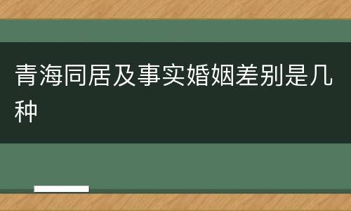 青海同居及事实婚姻差别是几种