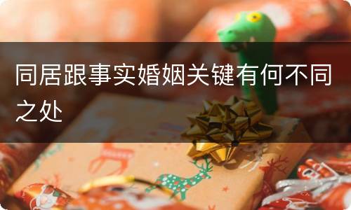 同居跟事实婚姻关键有何不同之处