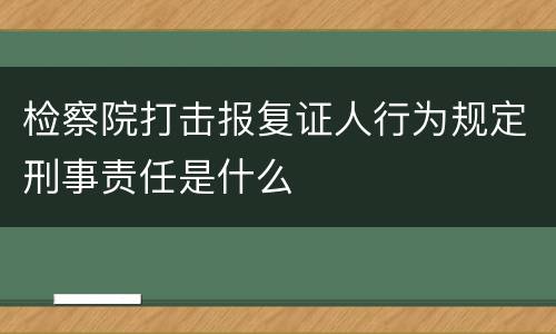 检察院打击报复证人行为规定刑事责任是什么