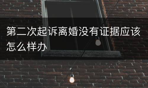 第二次起诉离婚没有证据应该怎么样办