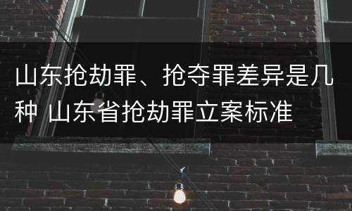山东抢劫罪、抢夺罪差异是几种 山东省抢劫罪立案标准