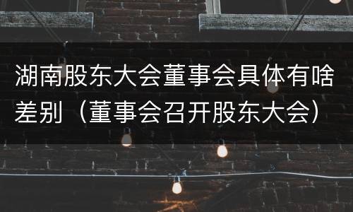 湖南股东大会董事会具体有啥差别（董事会召开股东大会）