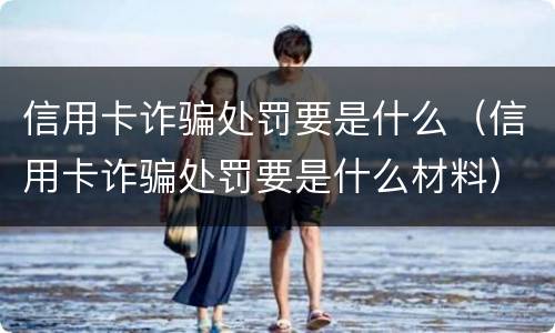 信用卡诈骗处罚要是什么（信用卡诈骗处罚要是什么材料）