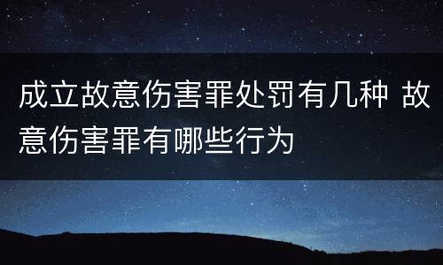 成立故意伤害罪处罚有几种 故意伤害罪有哪些行为